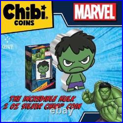 2023 Niue Marvel The Incredible Hulk Mega Chibi 2oz Silver Proof Coin