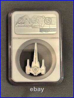 2023 Niue NGC MS70 Antiqued Mandalorian N-1 Star Fighter 1oz Silver with OGP, COA