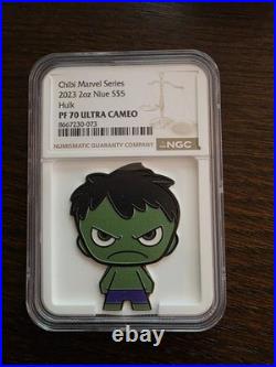 2023 Niue NGC PF 70 ULTRA CAMEO SILVER 2oz Chibi Marvel Comics Series HULK