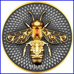 2023 Niue Nature Bee 2oz Silver Digitally Printed Antiqued Coin
