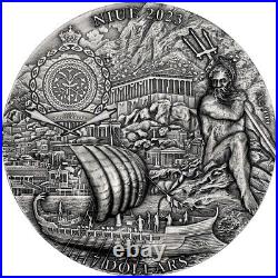 2023 Niue Odyssey Circe's Island 3oz Silver Antiqued Coin with Mintage of 500