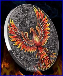 2023 Niue Phoenix Colorized 1 oz. 999 silver Antique Finish coin Mintage of 1000