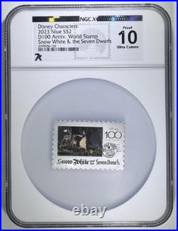 2023 Niue S$2 Snow White & the 7 Dwarves Disney Anniv. World Stamp NGCX PF10UC