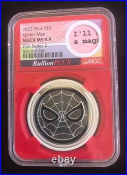 2023 Niue Spider-man $2 Silver Coin Film Series 2 Ngcx Ms 9.9 1.0 Oz 0.999 2023 Niue Spider-man $2 Silver Coin Film Series 2 Ngcx Ms 9.9 1.0 Oz 0.999