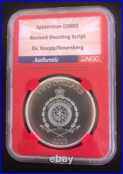 2023 Niue Spider-man $2 Silver Coin Film Series 2 Ngcx Ms 9.9 1.0 Oz 0.999
