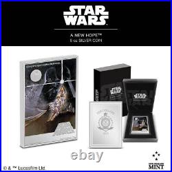 2023 Niue Star Wars A New Hope 5oz Silver Colorized Proof Poster Coin Minted 200