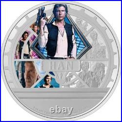 2023 Niue Star Wars Han Solo 3oz Silver Colorized Proof Coin Mintage 412 of 999