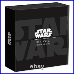 2023 Niue Star Wars Han Solo 3oz Silver Colorized Proof Coin Mintage 412 of 999