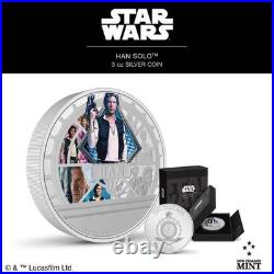 2023 Niue Star Wars Han Solo 3oz Silver Colorized Proof Coin Mintage 412 of 999
