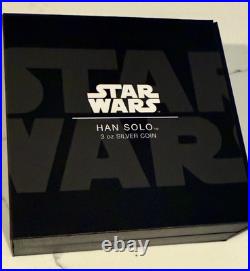 2023 Niue Star Wars Han Solo Coin 3 oz Colorized. 999 Silver Proof 2023 Niue Star Wars Han Solo Coin 3 oz Colorized. 999 Silver Proof
