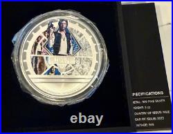 2023 Niue Star Wars Han Solo Coin 3 oz Colorized. 999 Silver Proof 2023 Niue Star Wars Han Solo Coin 3 oz Colorized. 999 Silver Proof