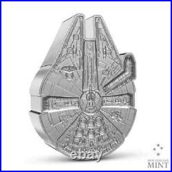 2023 Niue Star Wars Millennium Falcon Shaped 2 oz Silver Coin Mintage of 2000