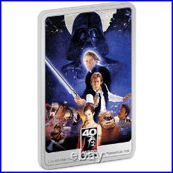 2023 Niue Star Wars Return of the Jedi 40th Anniv Poster 1 oz Silver Coin Bar