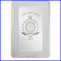 2023 Niue Tarot Card Justice 1 oz. 999 Silver Proof Coin Bar #11 in Series