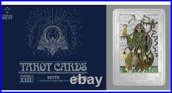 2023 Niue Tarot Cards DEATH XIII 1 oz Silver Colorized Proof Coin Mintage 2000