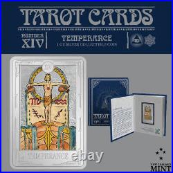 2023 Niue Tarot Cards Temperance XIV 1oz Silver Colorized Proof Coin