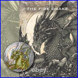 2023 Niue The Fire Drake 50g Silver Antiqued Coin with mintage of only 250