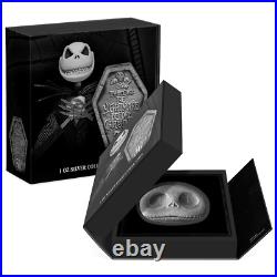 2023 Niue The Nightmare Before Christmas Coin 1oz Silver Shaped Jack Skellington