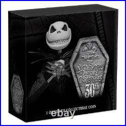 2023 Niue The Nightmare Before Christmas Coin 1oz Silver Shaped Jack Skellington