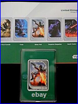 2023 Star Wars MINT Trading Coins Fennec Shand & Boba Fett Silver With Box RARE