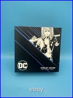 2024 1oz 999 FINE SILVER COLORIZED PROOF HARLEY QUINN Niue with BOX AND COA #116