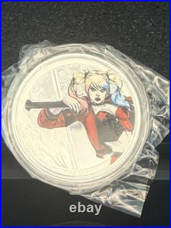 2024 1oz 999 FINE SILVER COLORIZED PROOF HARLEY QUINN Niue with BOX AND COA #116