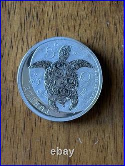 2024 2oz Niue Hawksbill Turtle $5 Silver Coin King Charles III Toned Edge