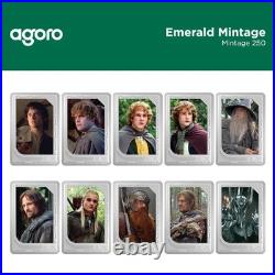 2024 Agoro LORD OF THE RINGS Trading Coin FRODO Low #11 Emerald 1oz Silver