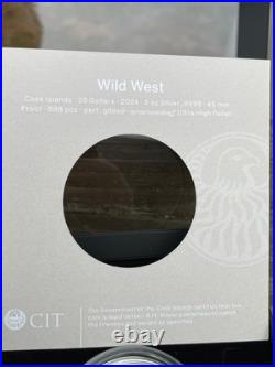 2024 CIT Wild West. 999 3oz Silver Coin in Original Packaging and Display