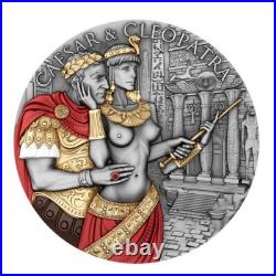 2024 Caesar & Cleopatra 2-oz High Relief Silver Antiqued By T&S Coin 2024 Caesar & Cleopatra 2-oz High Relief Silver Antiqued By T&S Coin