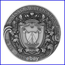 2024 Caesar & Cleopatra 2-oz High Relief Silver Antiqued By T&S Coin 2024 Caesar & Cleopatra 2-oz High Relief Silver Antiqued By T&S Coin