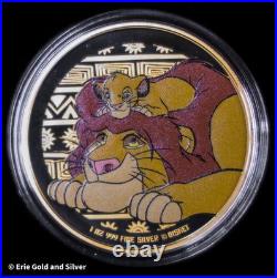2024 Disney The Lion King Mufasa & Simba 1 oz Silver in OGP