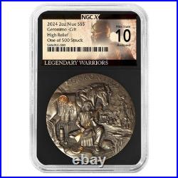 2024 Geronimo 2 oz High Relief Silver Antiqued & Gold Gilded NGCX MS10
