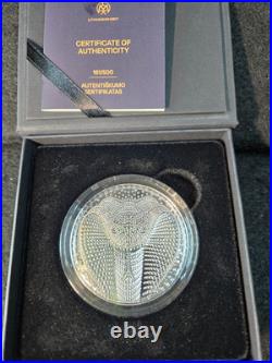 2024 Lithuanian Mint Year of the Snake 5 Dollar Niue Dot Art #161/500 2oz Ag