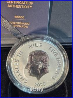 2024 Lithuanian Mint Year of the Snake 5 Dollar Niue Dot Art #161/500 2oz Ag