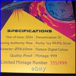 2024 NIUE 1oz 99.9% Silver No. 335, Mintage 999. Digital Color Ancient Encounters