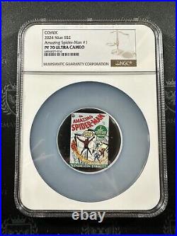 2024 NIue Comix Amazing Spiderman #1 NGC PF70 UC 1 oz Colored Proof Silver