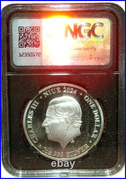2024 Niue $1 Mars From Phobos Colorized 1 OZ Silver Coin NGC PF70 Ultra Cameo