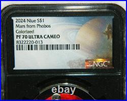 2024 Niue $1 Mars From Phobos Colorized 1 OZ Silver Coin NGC PF70 Ultra Cameo
