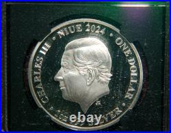 2024 Niue $1 Mars From Phobos Colorized 1 OZ Silver Coin NGC PF70 Ultra Cameo