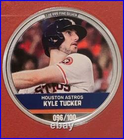 2024 Niue 1 oz Proof Silver MLB Trading Coin Kyle Tucker Ruby Mintage #96 of 100 2024 Niue 1 oz Proof Silver MLB Trading Coin Kyle Tucker Ruby Mintage #96 of 100
