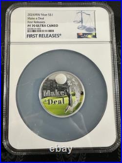2024 Niue 1 oz Proof Silver Make a Deal with 3D insert NGC PF70 1st Release UC 2024 Niue 1 oz Proof Silver Make a Deal with 3D insert NGC PF70 1st Release UC