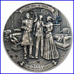 2024 Niue 2 oz Silver Antique Sherlock Holmes The Sign of Four