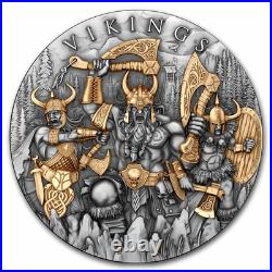 2024 Niue 2 oz Silver Antique Vikings (Gilded) with Box & COA 2024 Niue 2 oz Silver Antique Vikings (Gilded) with Box & COA