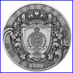 2024 Niue 2 oz Silver Antique Vikings (Gilded) with Box & COA 2024 Niue 2 oz Silver Antique Vikings (Gilded) with Box & COA
