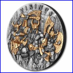 2024 Niue 2 oz Silver Antique Vikings (Gilded) with Box & COA 2024 Niue 2 oz Silver Antique Vikings (Gilded) with Box & COA