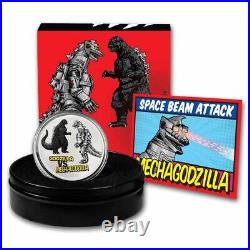 2024 Niue Colorized 2 oz Silver Godzilla vs Mechagodzilla Coin