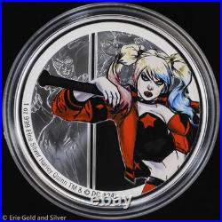2024 Niue DC Villains Harley Quinn 1 oz Silver Colorized Proof Coin in OGP