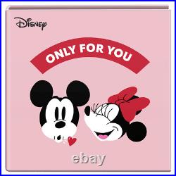 2024 Niue Disney Mickey Minnie Love Only For You Coin 1 oz Silver Heart Shaped