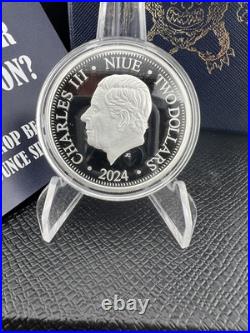 2024 Niue Fact or Fiction Drop Bear 1 oz Silver Coin 300 Mintage